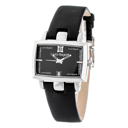 Laura Biagiotti Black Leather Dress Watch