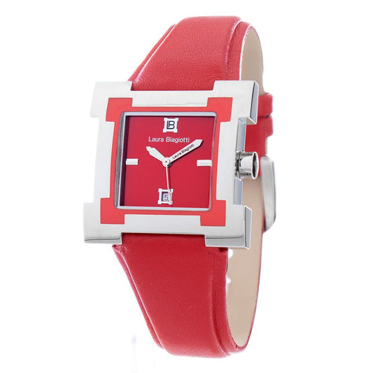 Laura Biagiotti Red Leather Dress Watch