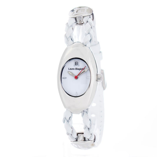 Laura Biagiotti White Leather Dress Watch