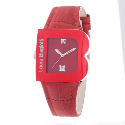 Laura Biagiotti Red Leather Dress Watch