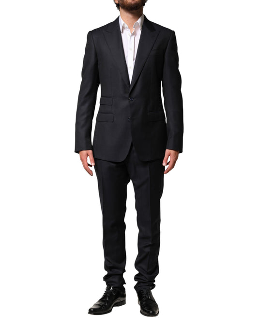 Dolce & Gabbana Men's Slim Virgin Wool Viscose & Silk Pant Suit - Black