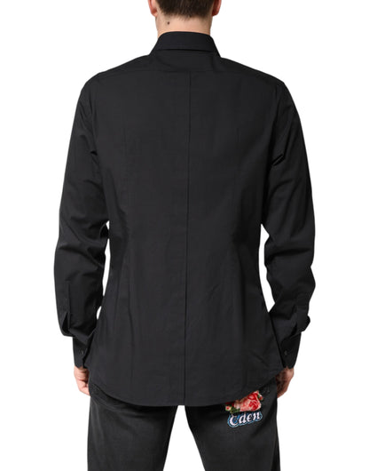 Dolce & Gabbana Black GOLD Cotton Men Dress Formal Shirt
