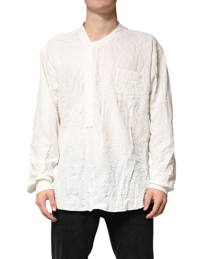 Dolce & Gabbana Crisp Men's Regular Fit Long-Sleeve Cotton T-Shirt - White