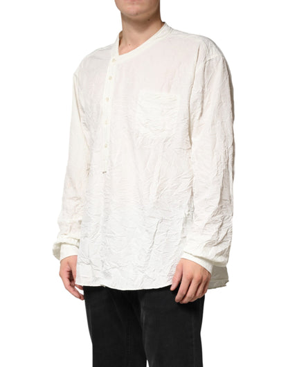 Dolce & Gabbana Crisp Men's Regular Fit Long-Sleeve Cotton T-Shirt - White