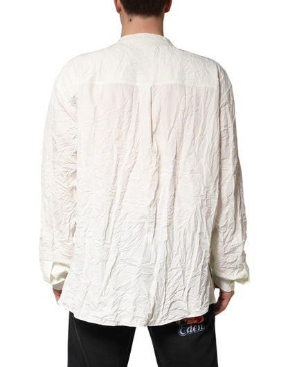 Dolce & Gabbana Crisp Men's Regular Fit Long-Sleeve Cotton T-Shirt - White