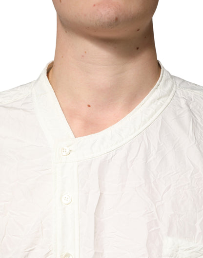 Dolce & Gabbana Crisp Men's Regular Fit Long-Sleeve Cotton T-Shirt - White
