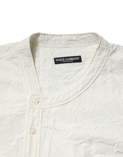 Dolce & Gabbana Crisp Men's Regular Fit Long-Sleeve Cotton T-Shirt - White