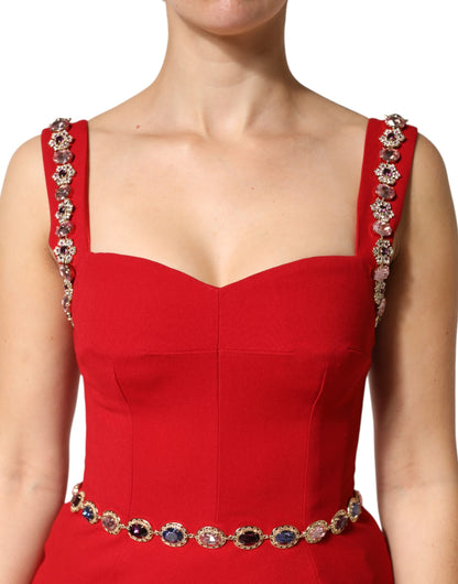 Dolce & Gabbana Women's Gown Mermaid Sheath Cocktail Sleeveless Silk Viscose & Acetate Long Dress - Pink Red