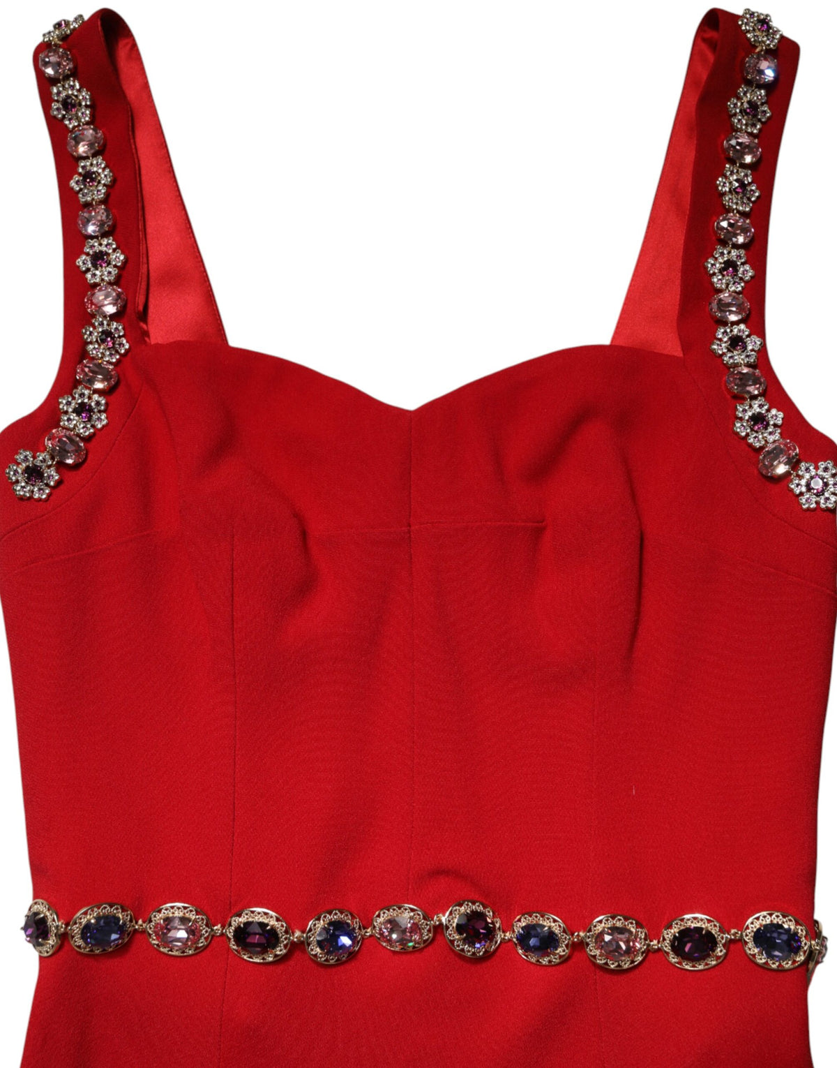 Dolce & Gabbana Women's Gown Mermaid Sheath Cocktail Sleeveless Silk Viscose & Acetate Long Dress - Pink Red