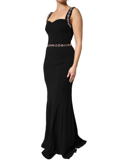 Dolce & Gabbana Women's Gown Mermaid Sheath Cocktail Sleeveless Silk Viscose & Acetate Long Dress - Black Red