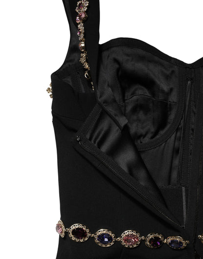 Dolce & Gabbana Women's Gown Mermaid Sheath Cocktail Sleeveless Silk Viscose & Acetate Long Dress - Black Red