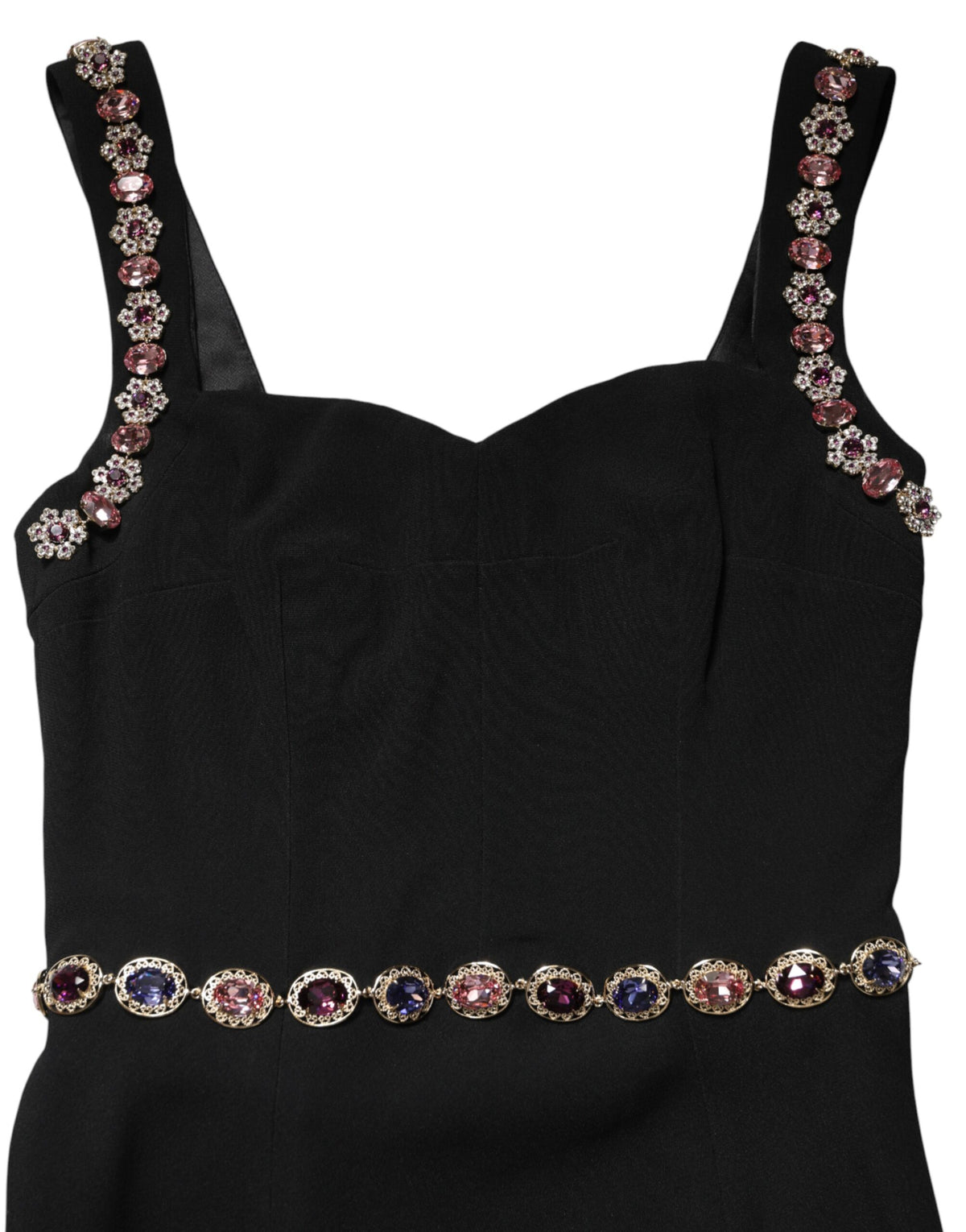 Dolce & Gabbana Women's Gown Mermaid Sheath Cocktail Sleeveless Silk Viscose & Acetate Long Dress - Black Red