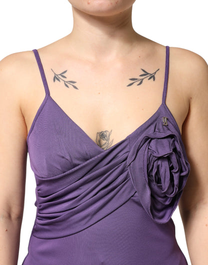 John Galliano Purple Jersey Sheath Coctail Bodycon Pencil Dress