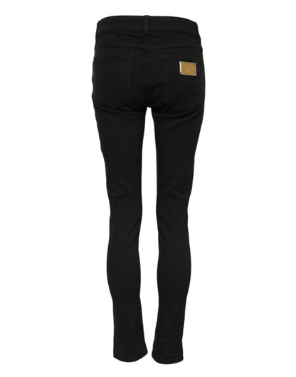 Dolce & Gabbana Women's Skinny Slim Stretch Denim Cotton Jeans - Black