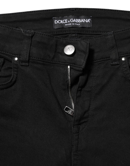 Dolce & Gabbana Women's Skinny Slim Stretch Denim Cotton Jeans - Black