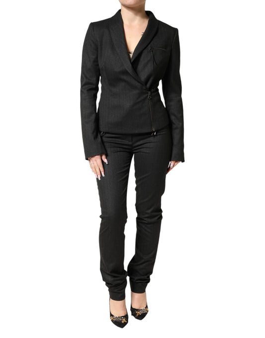 Exte Women's Stretch Viscose Polyester Pant Suit - Black