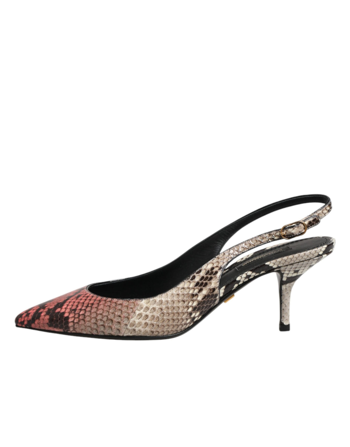 Dolce & Gabbana Women's Calf Python & Goat Leather Mid-Heel Slingback Pumps Heels - Multicolor