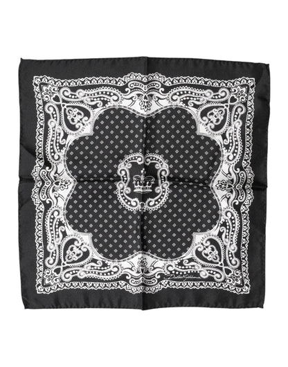 Dolce & Gabbana Black Bandana Print Square Handkerchief Scarf