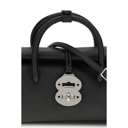 Zanellato Black Calf Leather Bos Taurus Handbag