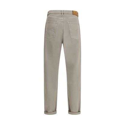 Brunello Cucinelli Green Cotton Straight-Leg Jeans
