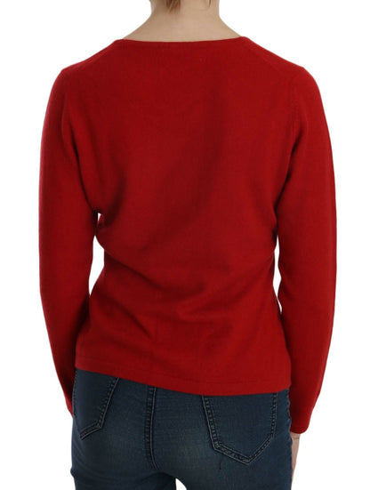 MILA SCHÖN Mila Women's Round Neck Cashmere Sweatshirt - Red