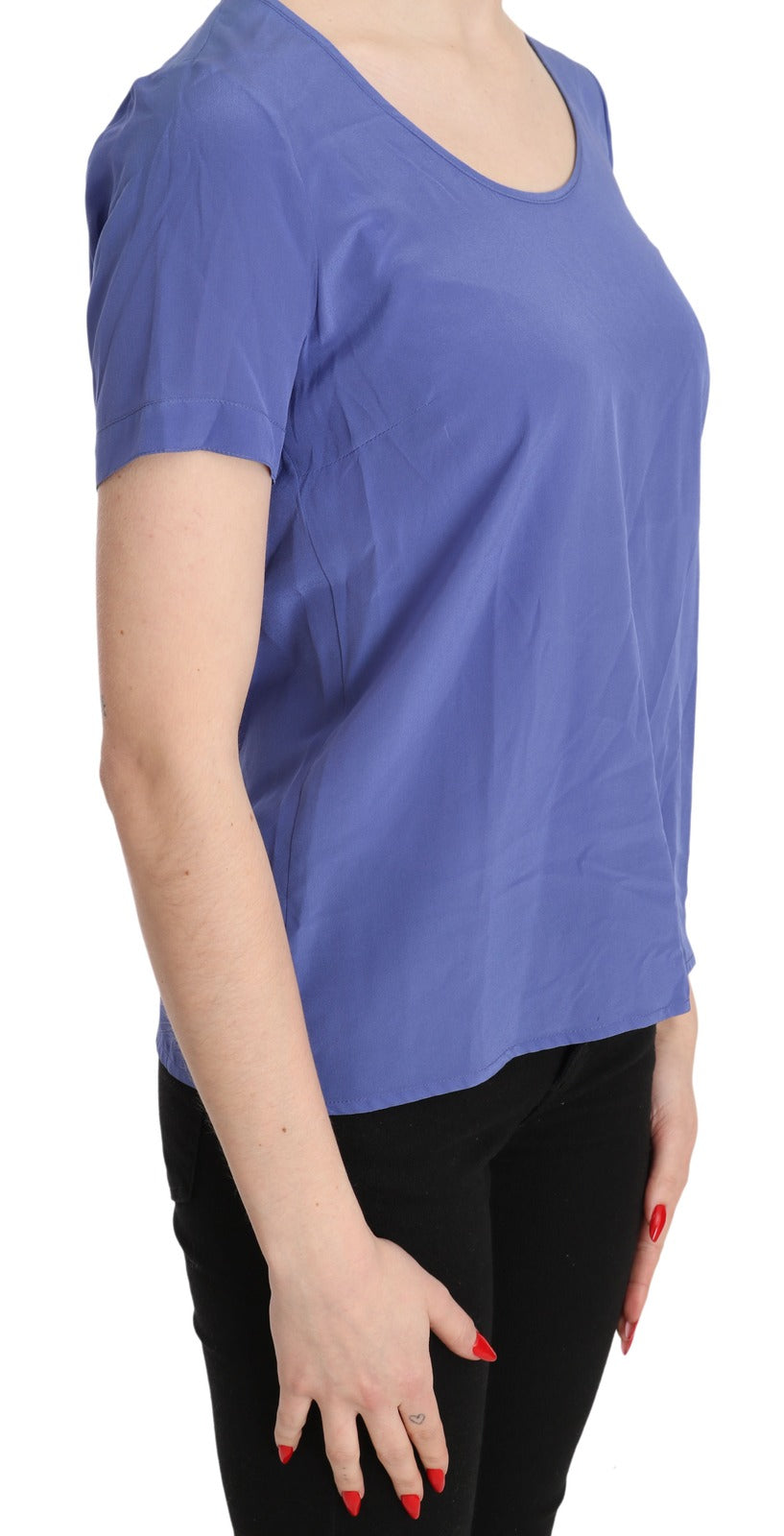 Patrizia Pepe Women's Short-Sleeve Silk Blouse - Purple