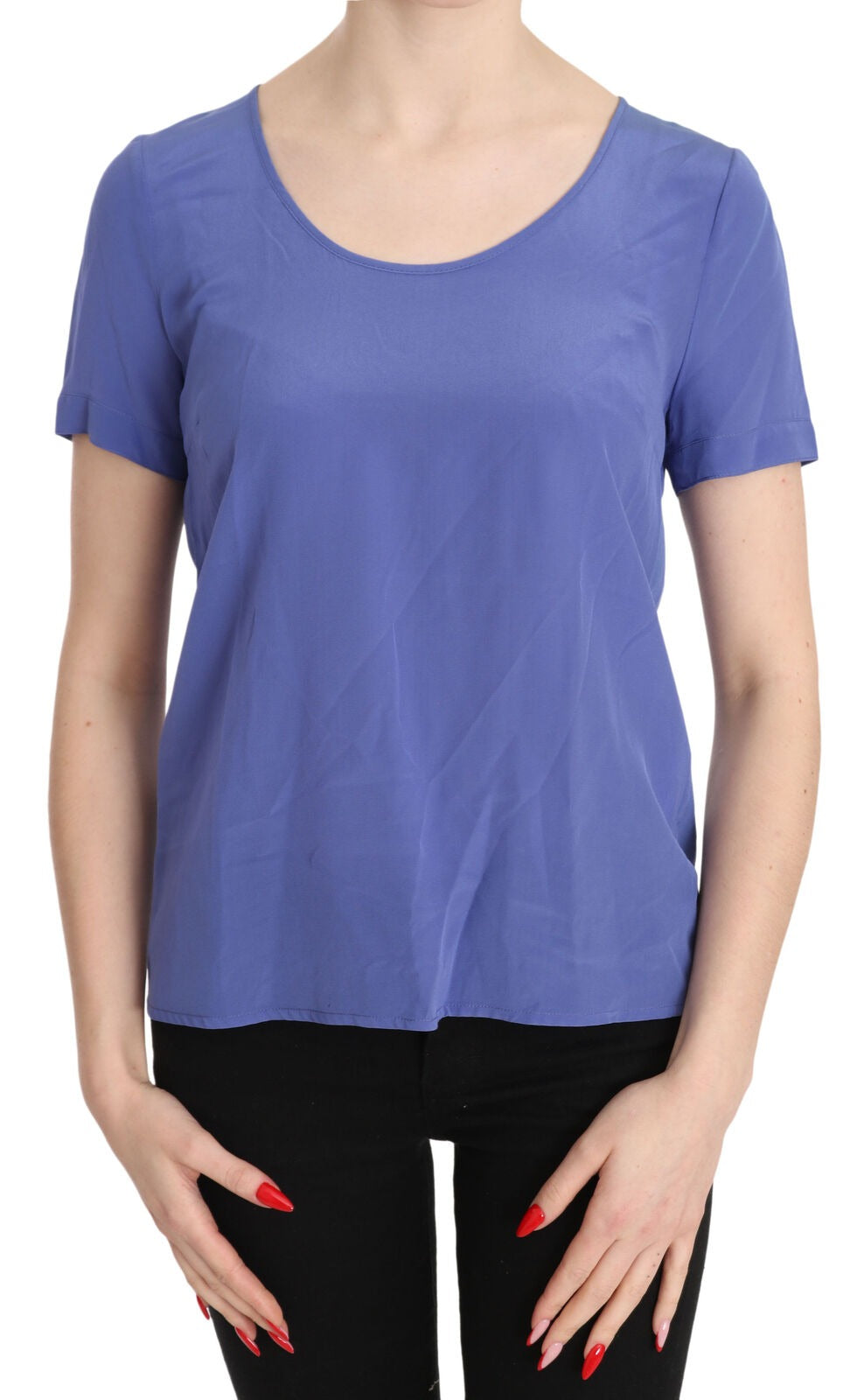 Patrizia Pepe Women's Short-Sleeve Silk Blouse - Purple
