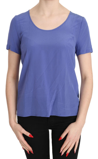 Patrizia Pepe Women's Short-Sleeve Silk Blouse - Purple
