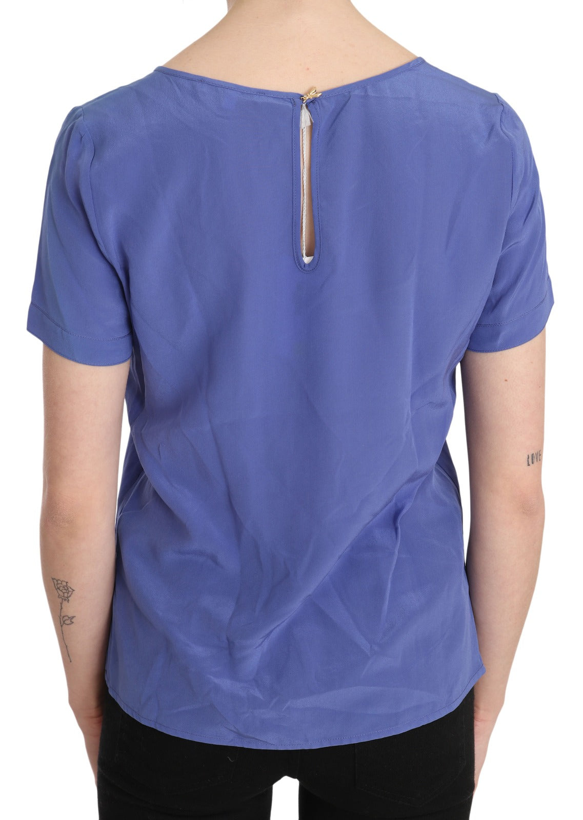 Patrizia Pepe Women's Short-Sleeve Silk Blouse - Purple