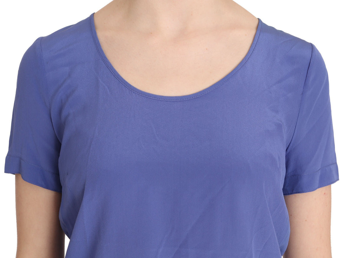 Patrizia Pepe Women's Short-Sleeve Silk Blouse - Purple