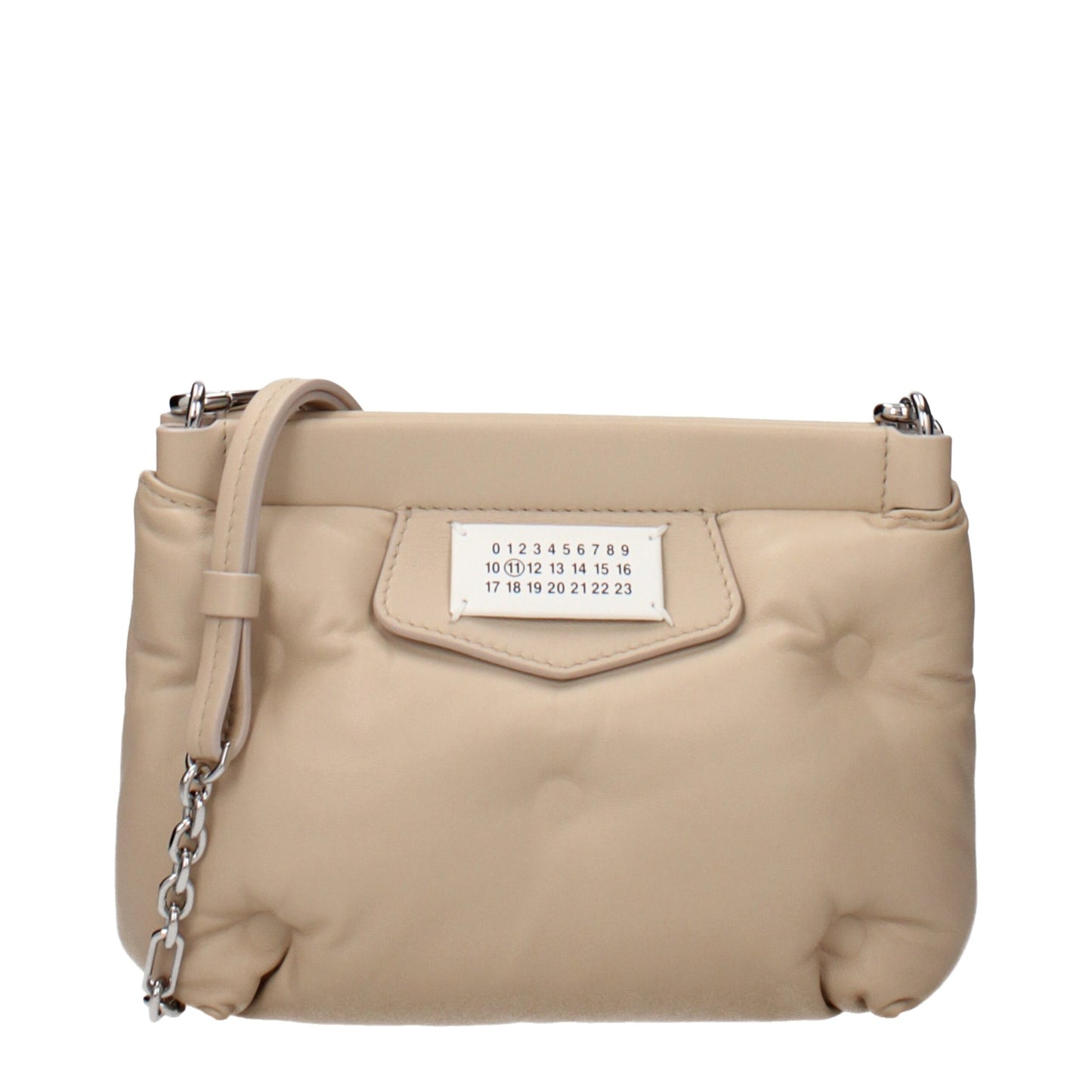 Crossbody Handbag by Maison Margiela for women in leather beige features a multifaceted silhouette, showcasing a secure and multifaceted with versatile crossbody-strap & adjustable-strap for multifaceted style.