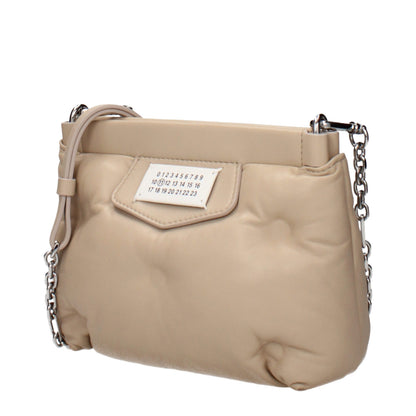 Crossbody Handbag by Maison Margiela for women in leather beige features a transformative sophistication silhouette, showcasing a secure , ample , and versatile crossbody-strap & adjustable-strap for a transformative sophistication look.