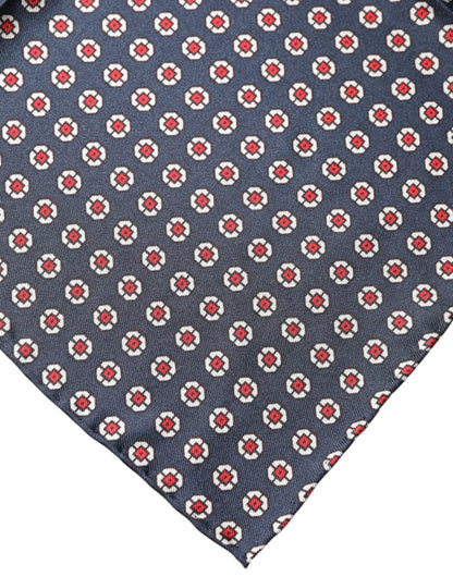 Dolce & Gabbana Blue Patterned Silk Square Handkerchief Scarf