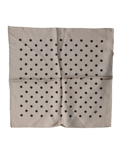 Dolce & Gabbana Brown Polka Dot Square Handkerchief Scarf