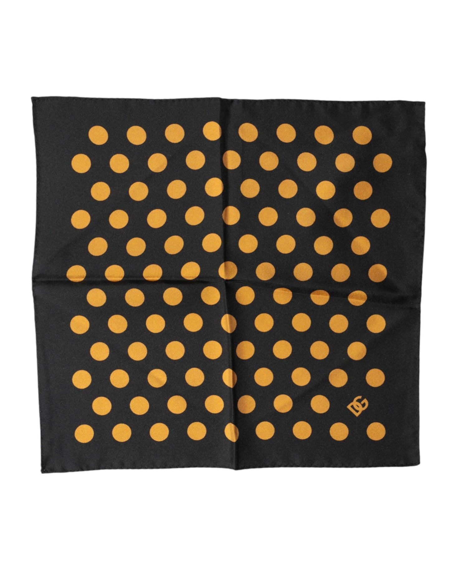 Dolce & Gabbana Black Polka Dot Square Handkerchief Scarf