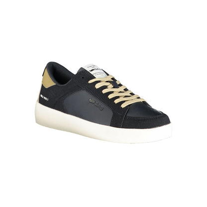 Gas Blue Polyurethane Men Sneaker