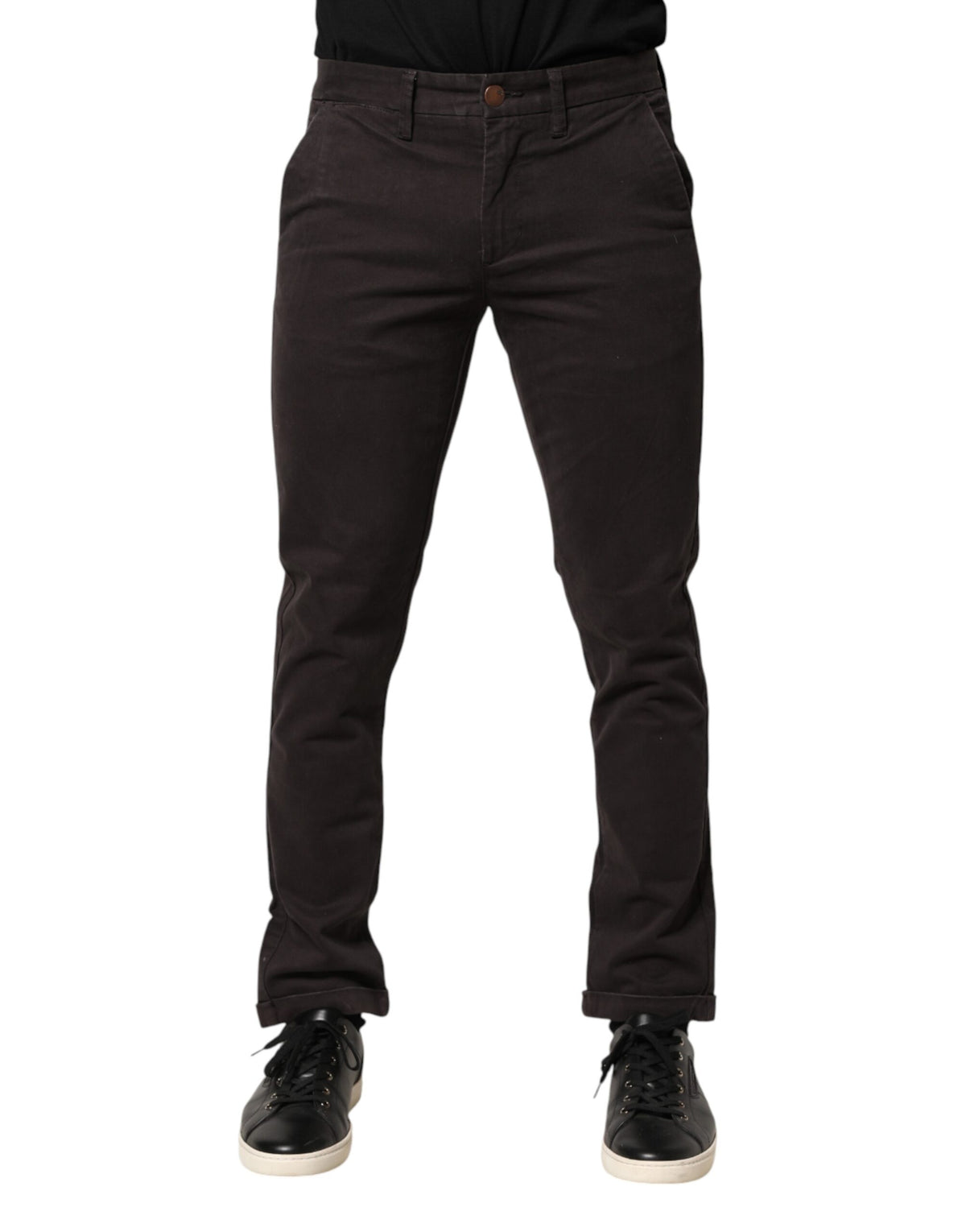 Sun68 Men's Skinny Mid Rise Stretch Cotton Trousers - Brown