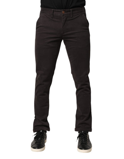Sun68 Men's Skinny Mid Rise Stretch Cotton Trousers - Brown