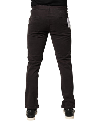 Sun68 Men's Skinny Mid Rise Stretch Cotton Trousers - Brown