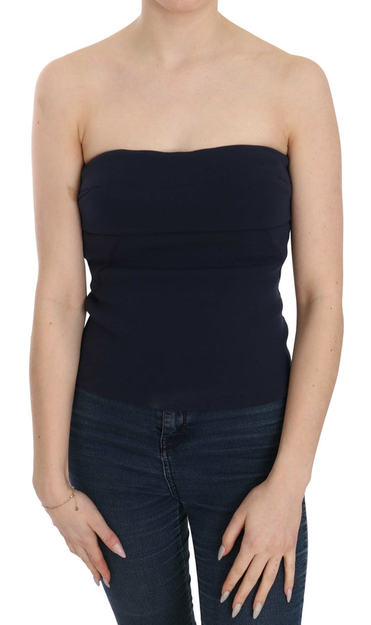 Costume National Women's Strapless Cotton Blouse - Blue