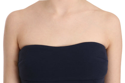 Costume National Women's Strapless Cotton Blouse - Blue