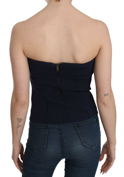 Costume National Women's Strapless Cotton Blouse - Blue