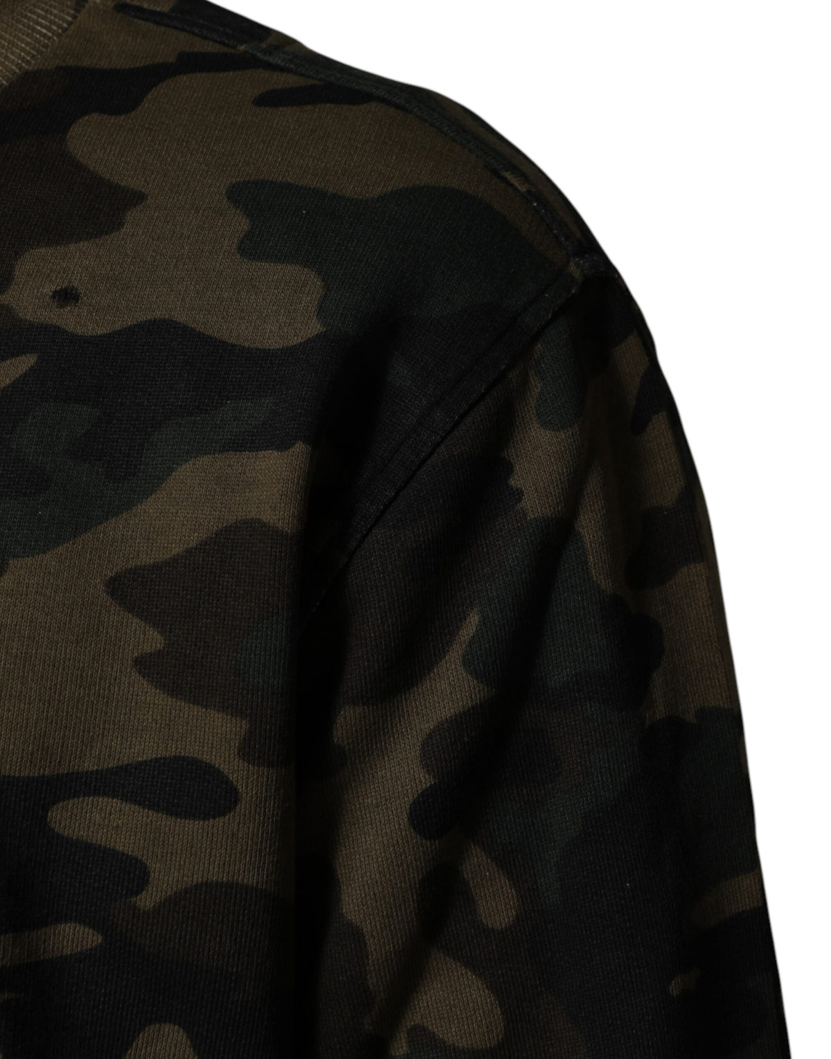 Dolce & Gabbana Men's Crew Neck Cotton Sweatshirt - Multicolor Patterned Camouflage