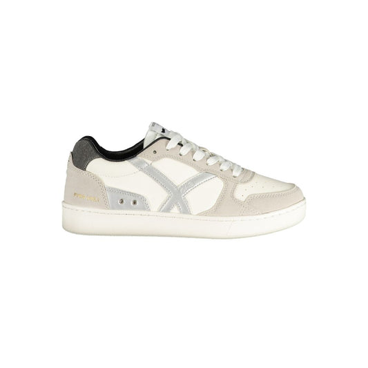 Athletic Sneakers by Gas for women in polyester & polyurethane black, silver & white presents a sleek silhouette, perfectly capturing the athletic style essence of Women's Athletic Polyester & Polyurethane Sneakers with its sleek design and premium finish.