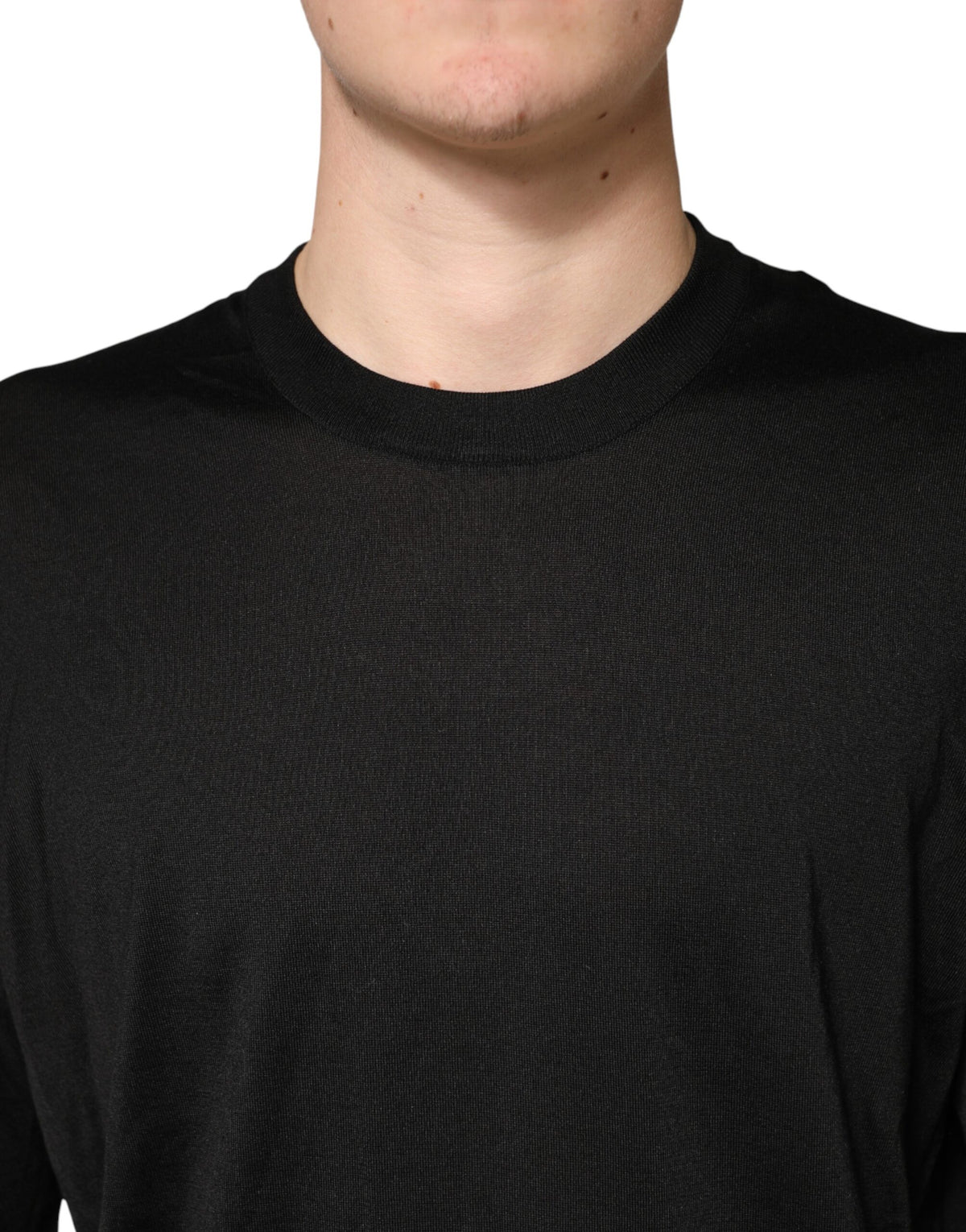 Dolce & Gabbana Men's Crew Neck Silk Sweatshirt - Black