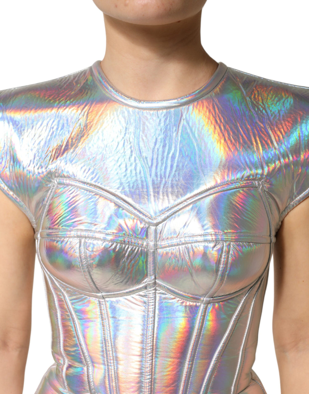 Dolce & Gabbana Women's Sheath Bodycon Polyester Midi Dress - Silver