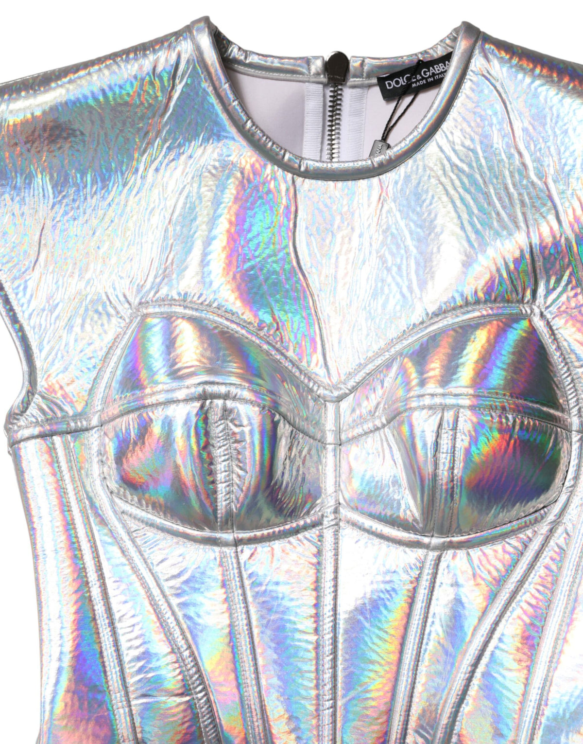 Dolce & Gabbana Women's Sheath Bodycon Polyester Midi Dress - Silver