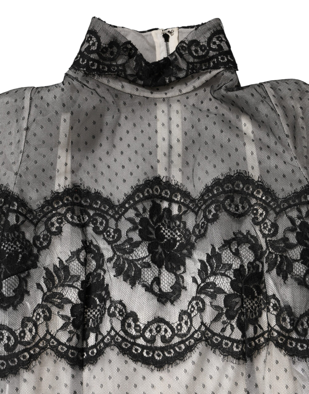 Dolce & Gabbana Women's Sheath Long-Sleeve Polyamide Polyester Cotton & Silk Maxi Long Dress - Black White Patterned