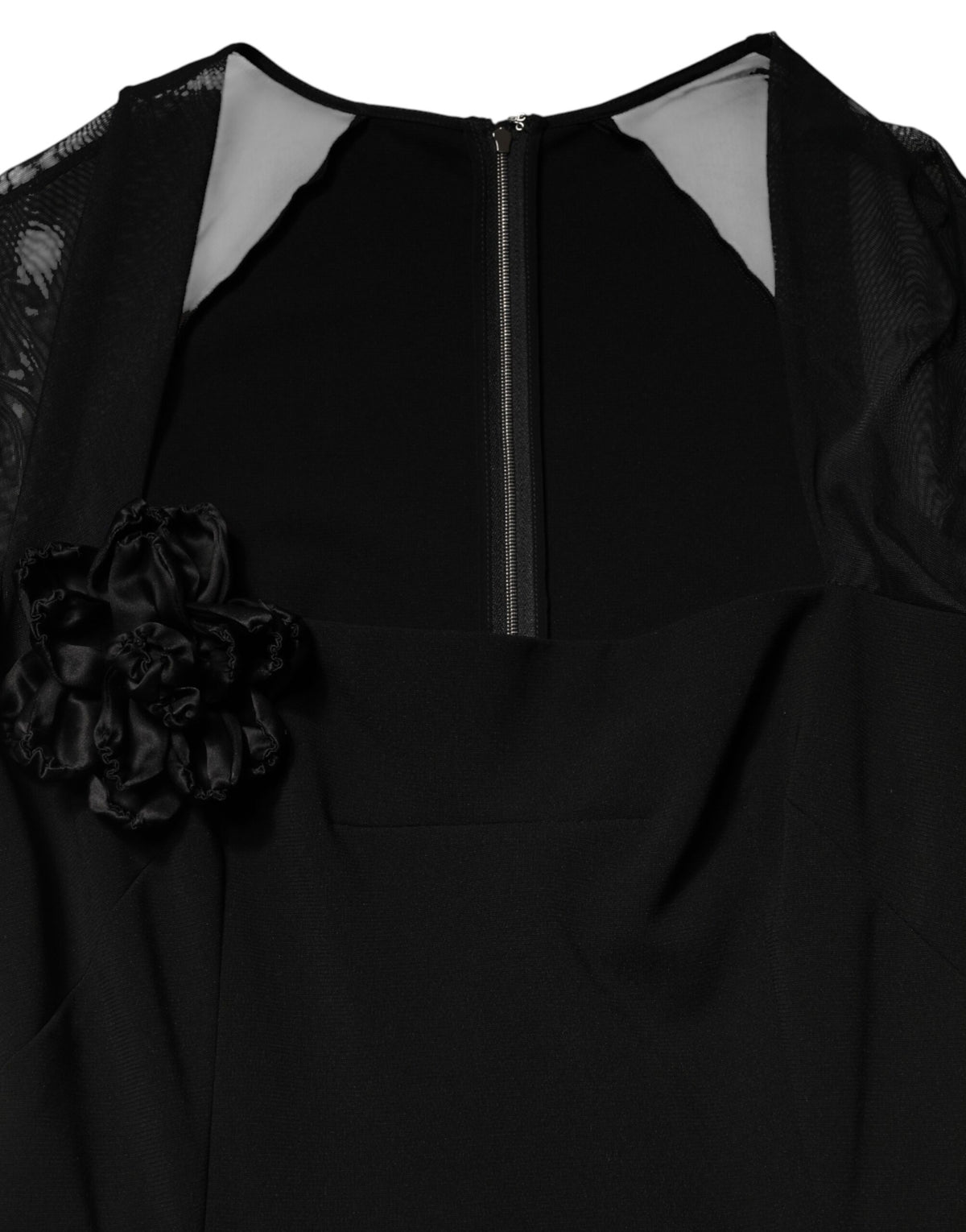Dolce & Gabbana Women's Sheath Long-Sleeve Stretch Polyamide Viscose Midi Dress - Black
