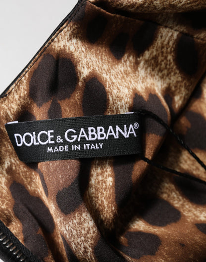 Dolce & Gabbana Women's Sheath Cap-Sleeve Polyamide Polyester Satin & Acetate Midi Dress - Black
